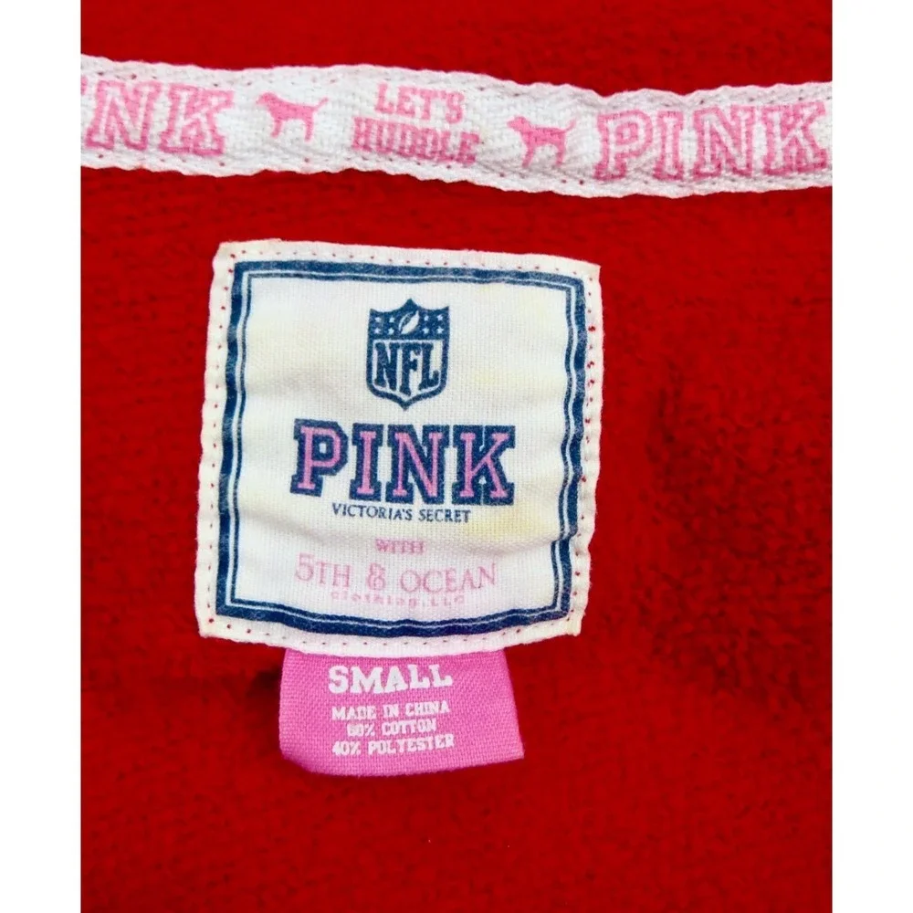 Victoria's Secret PINK NFL San Francisco 49ers Hoodie Zip Jacket Bling Red SZ S